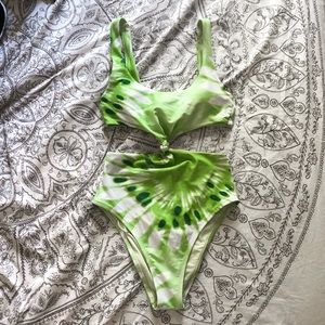 AERIE ONE PIECE CUT OUT SWIMSUIT WITH TIE